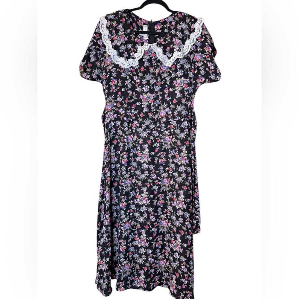 Vintage Jessica McClintock Gunne Sax Floral Cottagecore Dress - Picture 2 of 13